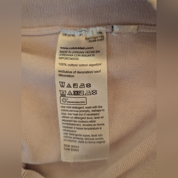 Calvin Klein Ballerina Baby Pink Sweater Med Normcore Quiet Luxury 100% Cotton - Picture 8 of 8